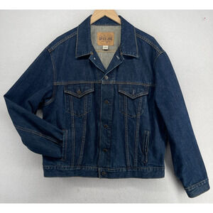 GAP Jacket Mens L 90s Y2K World Standard Jean Trucker Denim Cotton Blue VTG